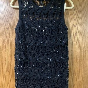 White House Black Market Black Sequin Top